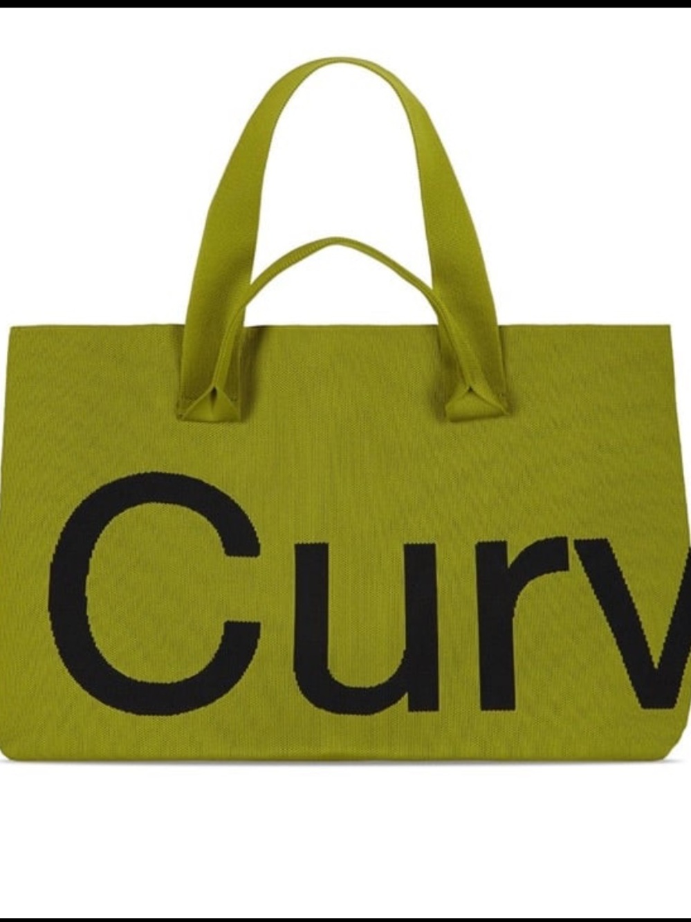 Curves By Sean Brown Lemongrass Green Knit Tote Bag New